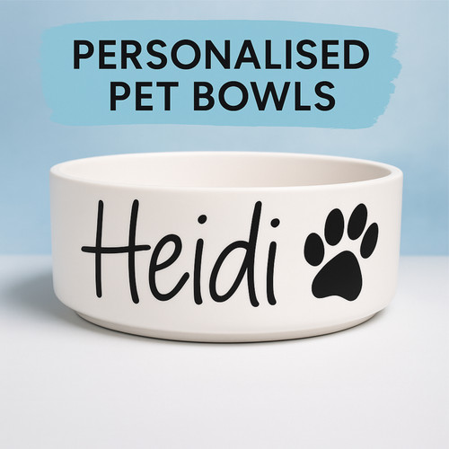 Personalised ceramic dog bowl - ceramic,