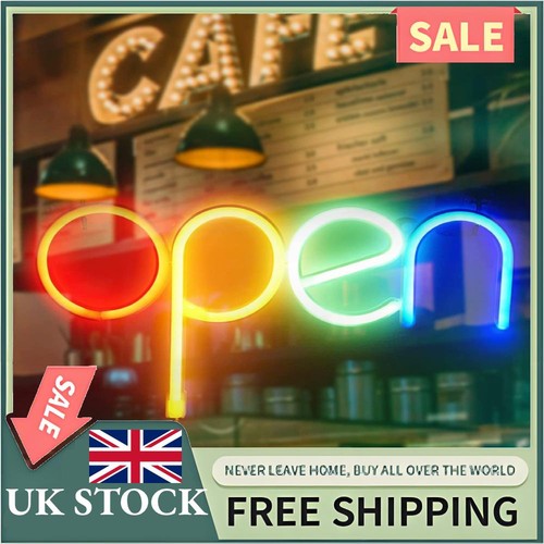 Open neon sign led night - open,