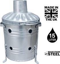 Mini incinerator small Rubbish Waste burning fire bin Heavy Duty Made in the UK
