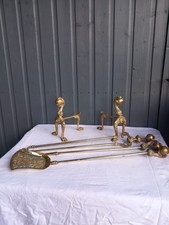 Brass Fire Dogs And Fire Place