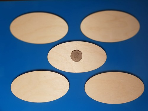 Birch plywood oval 7 5cm - birch, 14