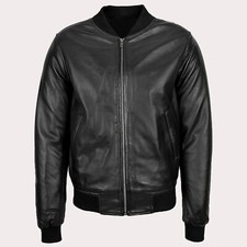Mens Real Leather Bomber