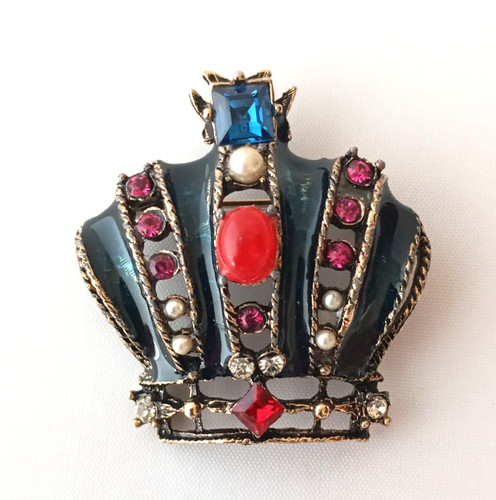 Vtg crown pin brooch - vtg.,