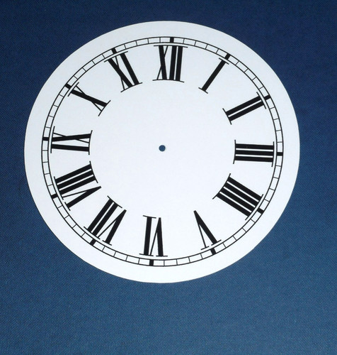 Clock dial face paper card - face, 5"