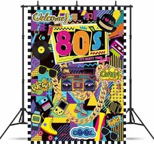 Back to The 80's Backdrop Banner Baby Shower Photo Background 7x5Ft