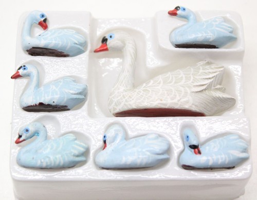 Minature ornaments swan with - swan, 7