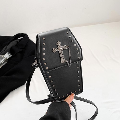 Gothic coffin crossbody bag - coffin,