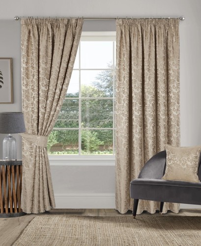 Lined pencil pleat natural - lined,