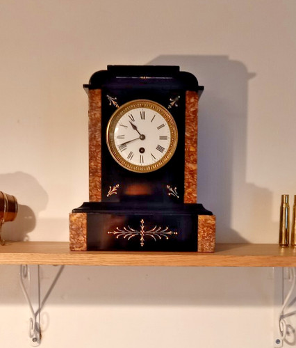 Large french marble clock - large,