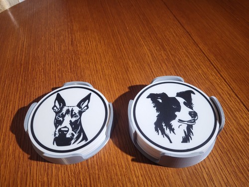Dog breed coaster set with - dog,