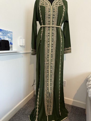 Green moroccan jalabiya - moroccan,