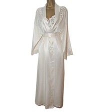 VTG ST MICHAEL size 16 18 white liquid satin Lace nightie negligee set wedding 
