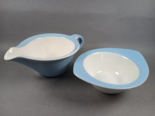Vintage Figgjo Flint Norwegian Blue Crocus Milk / Sauce / Gravy Boat & Bowl