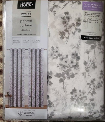 Grey disty floral print eyelet - grey,
