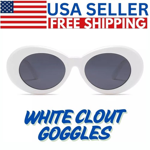 White clout goggles round oval - goggles,