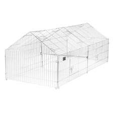 KCT LARGE APEX ROOF PET PLAYPEN ENCLOSURE OUTDOOR METAL FOLDING DOG RUN FENCE