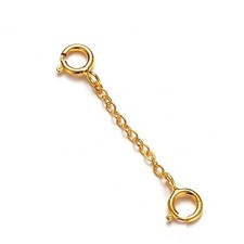 9ct Gold Strong Extender Safety Chain Bracelet Necklace Soldered Connecting Ring