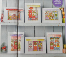Cross Stitch Chart Only - Fun Seasonal Themed Shop Front Christmas Cards