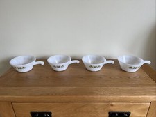4 x Vintage Soup Bowls Meadow Green Anchor Hocking Excellent Condition