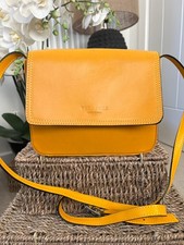 Vera Pelle Cross Body Bag Yellow leather Shoulder bag