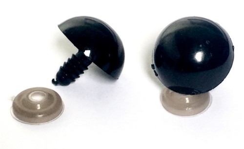 Safety eyes black plastic - black,