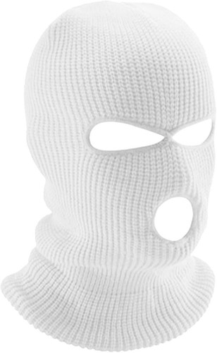 White knit full - face, balaclava