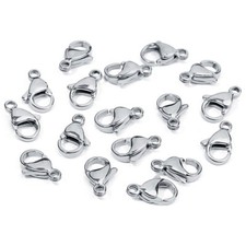 200 PCS 304 Stainless Steel Lobster Claw Clasps Stainless Steel Color 10x6x3.5mm