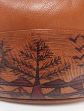 Vintage RARE Radley spice tan medium shoulder bag with Tree design & wooden tag.