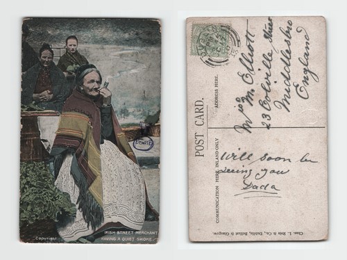 Postcard irish street - irish,