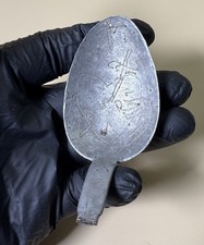 WW2 Soviet soldier engraved aluminium spoon relic Eastern Front battlefield find