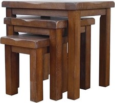 Aurotrice OAK Solid Nest of 3 Tables