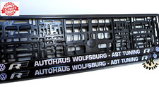 2x car number plate frame surround holder gel dome VW Autohaus Tuning *LICENCED*