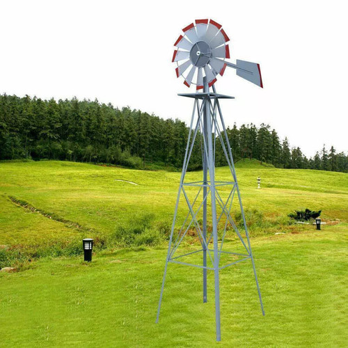 8ft metal windmill - metal, garden