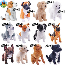 Wild Republic Soft Plush Rescue Dogs with Real Barking Sounds 6" 15cm