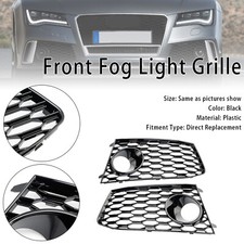 Pair Front Bumper Fog Light Lamp Frame Grille Covers Fit Audi RS7 2014-2018 TY