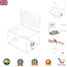 Clear Acrylic Ballot Box with Lock - Secure Donation & Suggestion Collector
