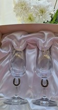 a NEW pair of wedding champagne glasses-bride & groom