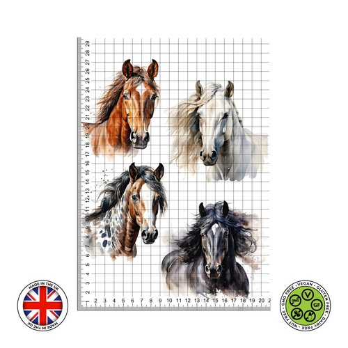 Watercolour horse set - watercolour, edible