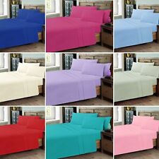 Luxury Plain Flat Bed Sheets, Easy Care Long Lasting Durable Top Linen Bedsheet