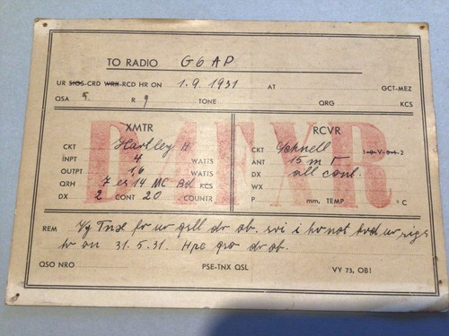 Qsl radio card germany 1931 - radio,