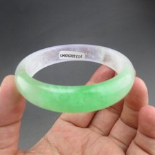 58mm Certified Grade "A" Natural Green Jadeite Jade Gems Bangle Bracelet V221