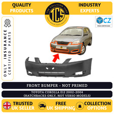 TOYOTA COROLLA 2002-2004 FRONT BUMPER NOT PRIMED E12 H/BACK INSURANCE CERTIFIED