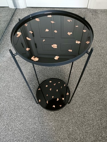 Handmade black resin tier - resin, 2-tier