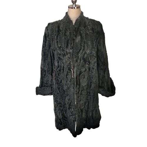 Vtg persian lamb coat black - vtg,