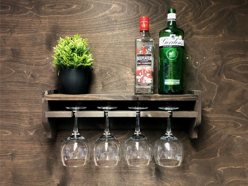 Gin shelf wine - shelf, glass