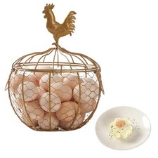 Wire Egg Basket for Gathering Fresh Eggs, Metal Chicken Egg Collecting6328