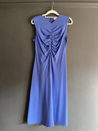 Cos cobalt blue ruched midi - cos,