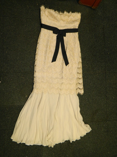 Marchesa notte cream lace - cream, long