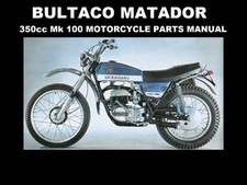  BULTACO MATADOR PARTS MANUAL 100pgs for MK 100 350 Motorcycle Repair & Service