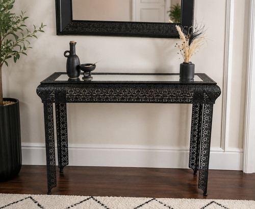 Console table black - black, mirrored